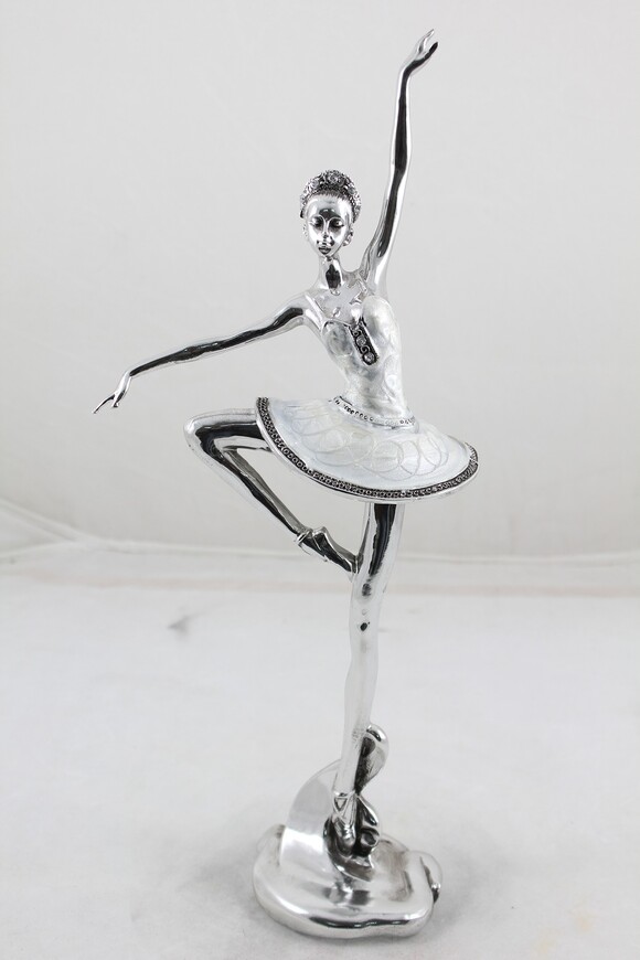 Balerina B Glamour, figurka srebrna, wym. 36x15x8.5cm 