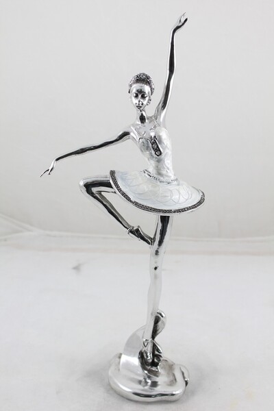 Balerina B Glamour, figurka srebrna, wym. 36x15x8.5cm 