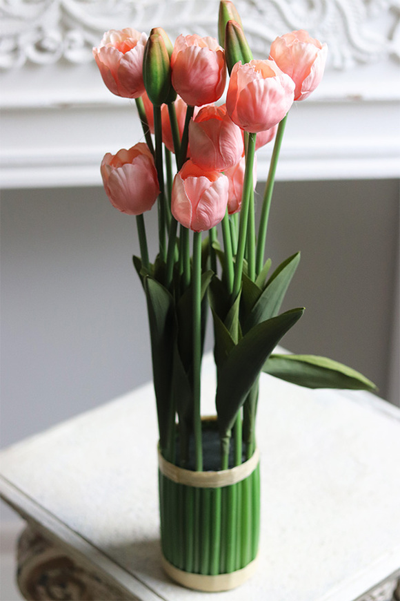 Tulipany Springtime, wiosenna dekoracja, różowa
