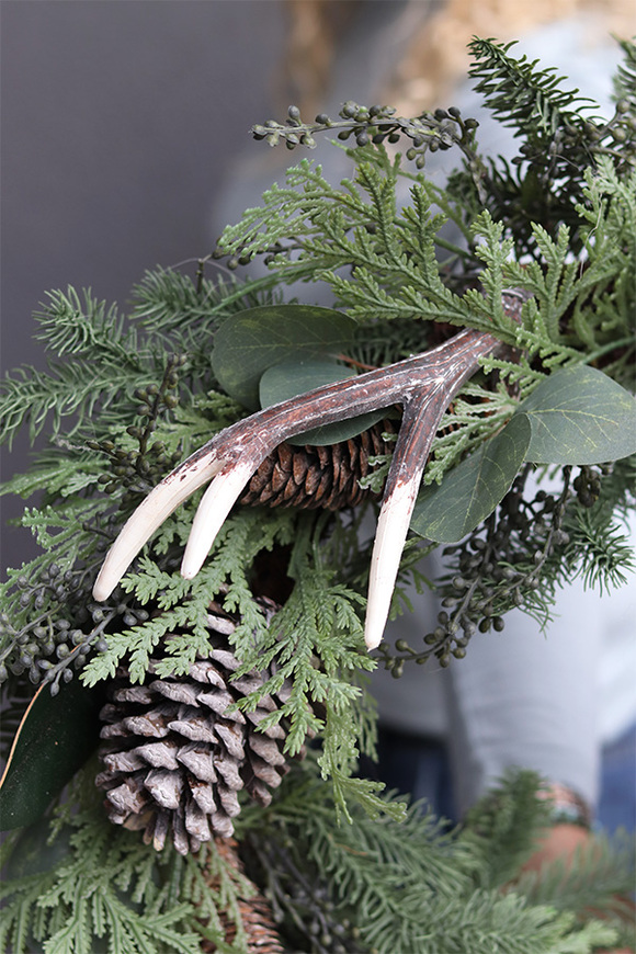 Poroże, wianek ozdobny / stroik dekoracyjny, śr.55cm