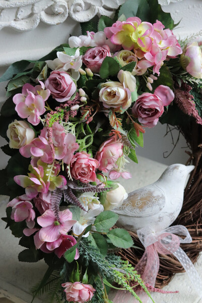 Ornamentia, wianek dekoracyjny z ptaszkiem	