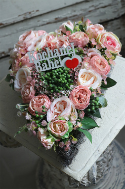 kompozycja nagrobna z napisem, Serce Berino, wym.17x50x33cm    