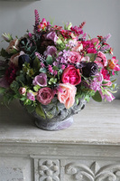 Fiolettista, dekoracja kwiatowa w ceramicznej misie, wym.28x30cm 