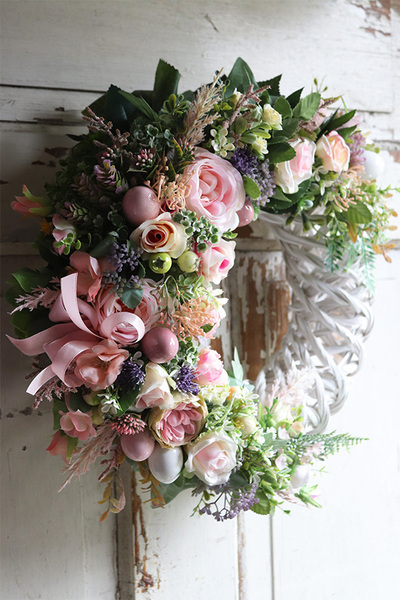 atrakcyjny wielkanocny wianek, Pastellova Nova, śr.43cm