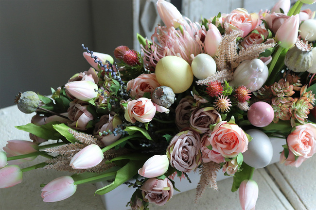 Longia Renoma, podłużna kompozycja wielkanocna, wym.27x77cm  