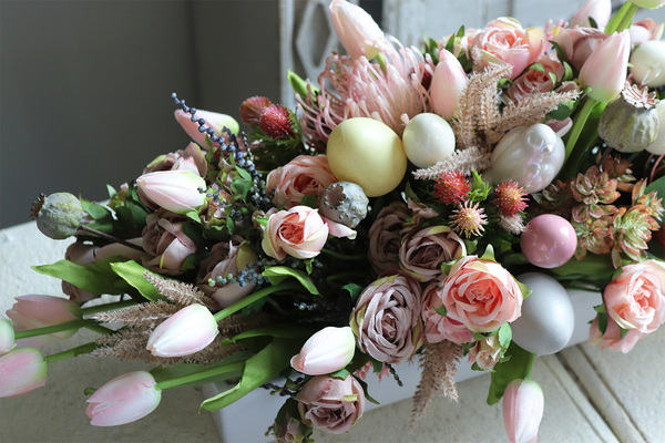 Longia Renoma, podłużna kompozycja wielkanocna, wym.27x77cm  