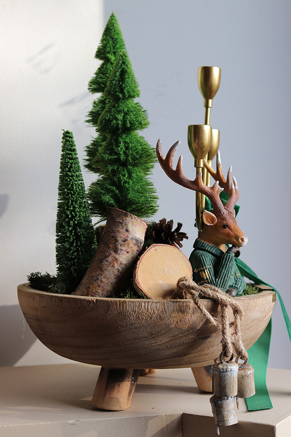 Fińskie Reny, świąteczny stroik na stół