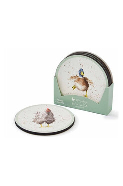 Wrendale, podkładki korkowe, okrągłe małe, 4szt