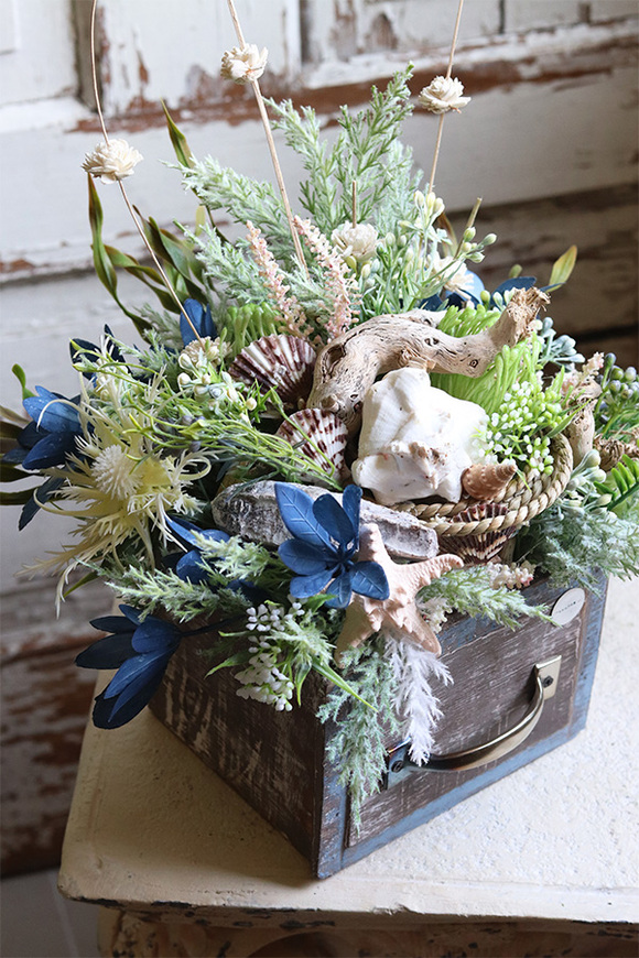 kompozycja marynistyczna w szufladzie, Nadmorska, wym.38x34cm 