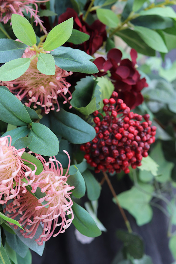 Jasmina, narożna girlanda ze sztucznych kwiatów, dł.120x85cm 