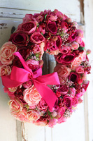 Terraso, fuksjowy wianek z kokardą, śr.39cm 