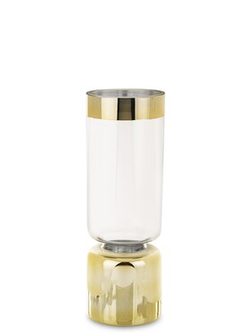 wazon szklany Burano Gold Long, wym.35.5x12x12cm
