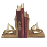 Bookend Yacht, dwie podpórki książek - mosiężne jachty, wym.17.5x14x8.5
