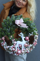 świąteczny wianek, Pudrovy Róż Zimowy