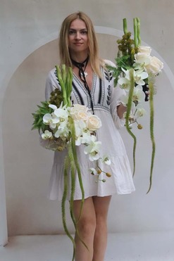 Andana White, komplet dekoracji nagrobnych, kompozycja+bukiet