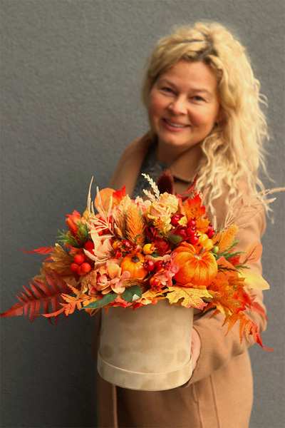 Moko Autumn M, welurowy flowerbox jesienny