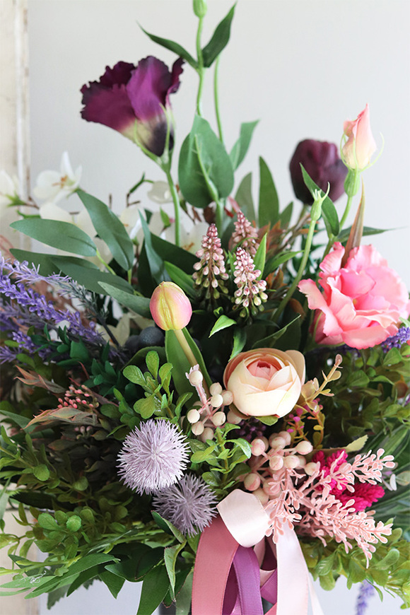 Purple Birds, bukiet nagrobny we wkładzie