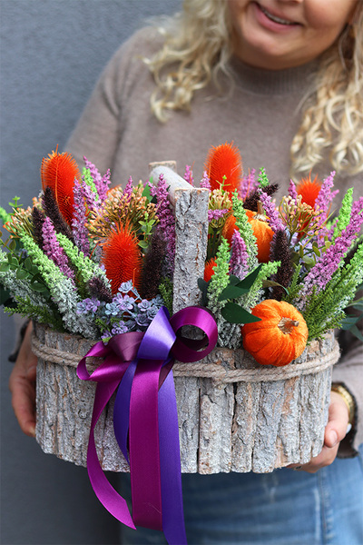 Jesienny Dyniowy 3, kompozycja w koszyku