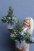 Deluxe Silver, choinka świąteczna w donicy LED