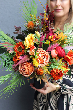 Angelo Fall, jesienny bukiet nagrobny we wkładzie, dł.57cm