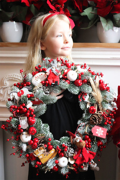 Kraina Mrozu, duży bożonarodzeniowy wianek, śr.49cm