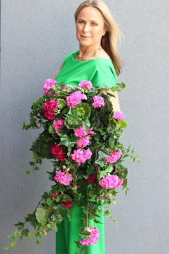 Pelargonia Extra, kwiaty w wiszącej donicy, dł.80cm