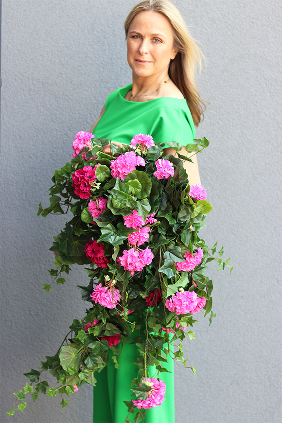 Pelargonia Extra, kwiaty w wiszącej donicy