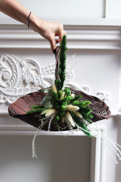 Folklore, komplet dekoracji wielkanocnych, wianek + koszyczek + palemka