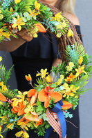 Tropical, egzotyczny wianek dekoracyjny z orchideą