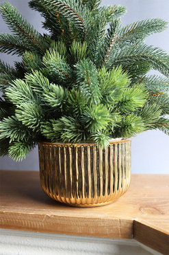 Złota Dekora, realistyczna choinka świąteczna w donicy, wys.43cm