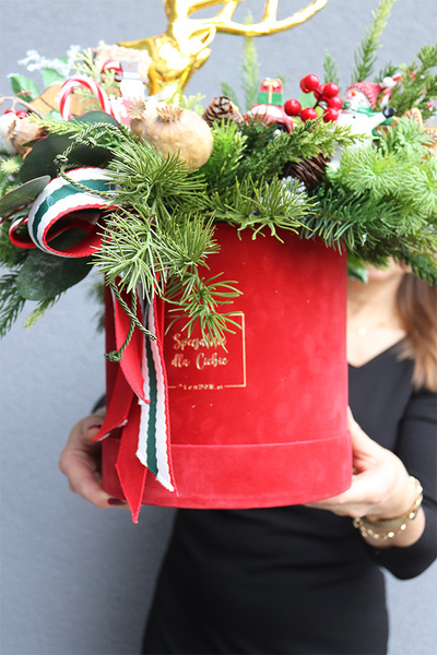 Złoty Jeleń, flowerbox świąteczny LED