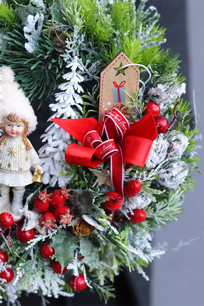 Zimowe Ferie, wysokiej jakości świąteczny wianek, śr.32cm