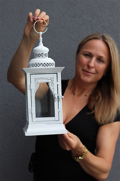 Biała Dama, latarnia / lampion, mały, 1 szt. wym.15x36cm