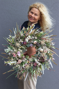 Boho Gerera, wianek dekoracyjny z suszem, rozp.60cm  