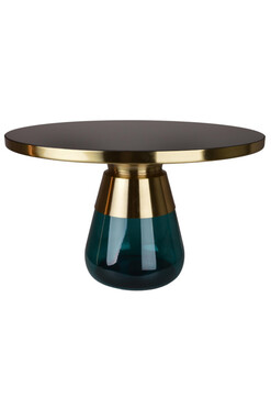 Entre, stolik kawowy ze szklaną podstawą, morski, wym.47x75x75cm