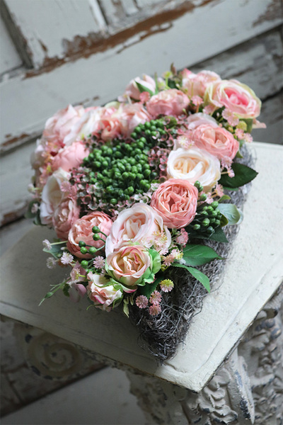 kompozycja nagrobna, Serce Berino, wym.17x50x33cm 