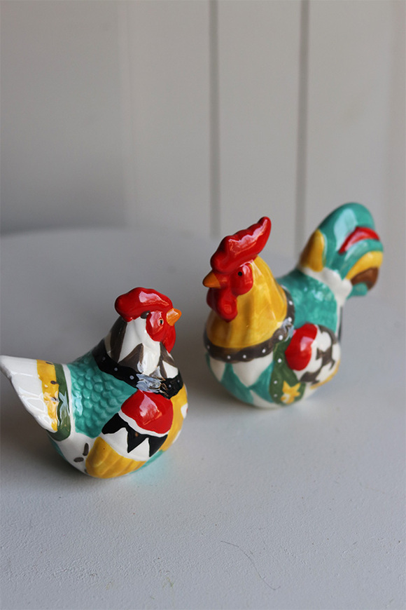 Easter Folk, figurka wielkanocna kura i kogut