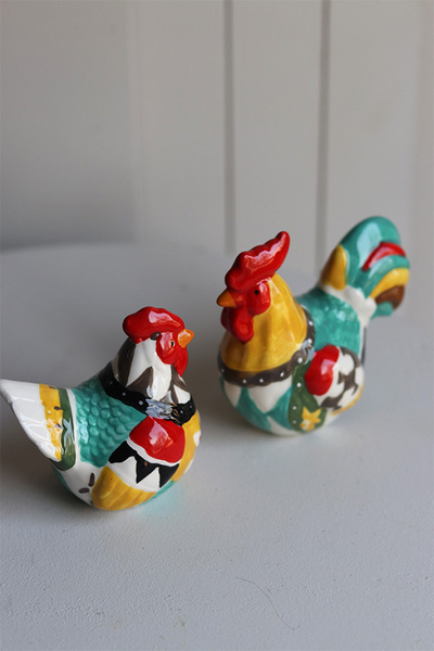 Easter Folk, figurka wielkanocna kura i kogut