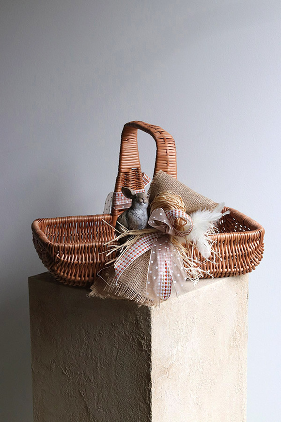 Boho Bunny, dekorowany koszyczek wielkanocny