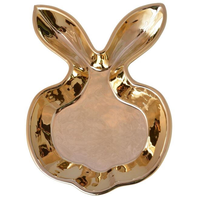Easter Glamour, talerz wielkanocny, zając złoty