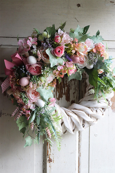 atrakcyjny wielkanocny wianek, Pastellova New, śr.43cm