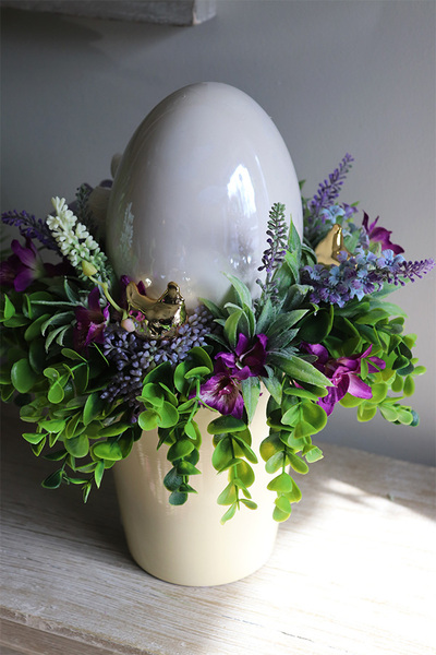 Pastellove, Violetta, wielkanocny stroik w naczyniu, wys.32cm 