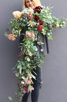 Jasmina, narożna girlanda ze sztucznych kwiatów, dł.120x85cm 