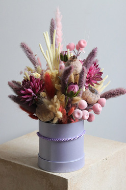 OD RĘKI Orfitta Sweetie, flowerbox boho z suszem, wys.37cm