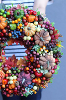 Dyniowe Szaleństwo 2, wianek jesienny z owocami