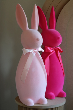 Bunny the Star, figurka wielkanocna zajączek, różowy, wys.46cm