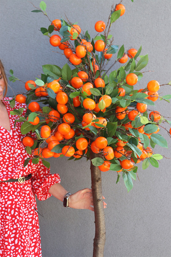Mandarynka Basket, sztuczne drzewko owocowe w koszu