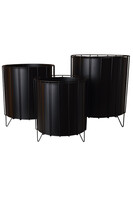 Black Stripes, metalowa osłonka w stojaku kwietnik