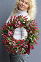 Dekoratornia 3, jesienny wianek z wiśniowymi wrzosami