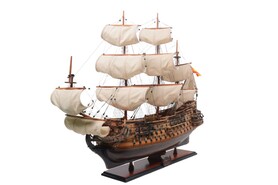 San Felipe, ekskluzywny model galeonu z rozwiniętymi żaglami, wym.76x92x28.5cm